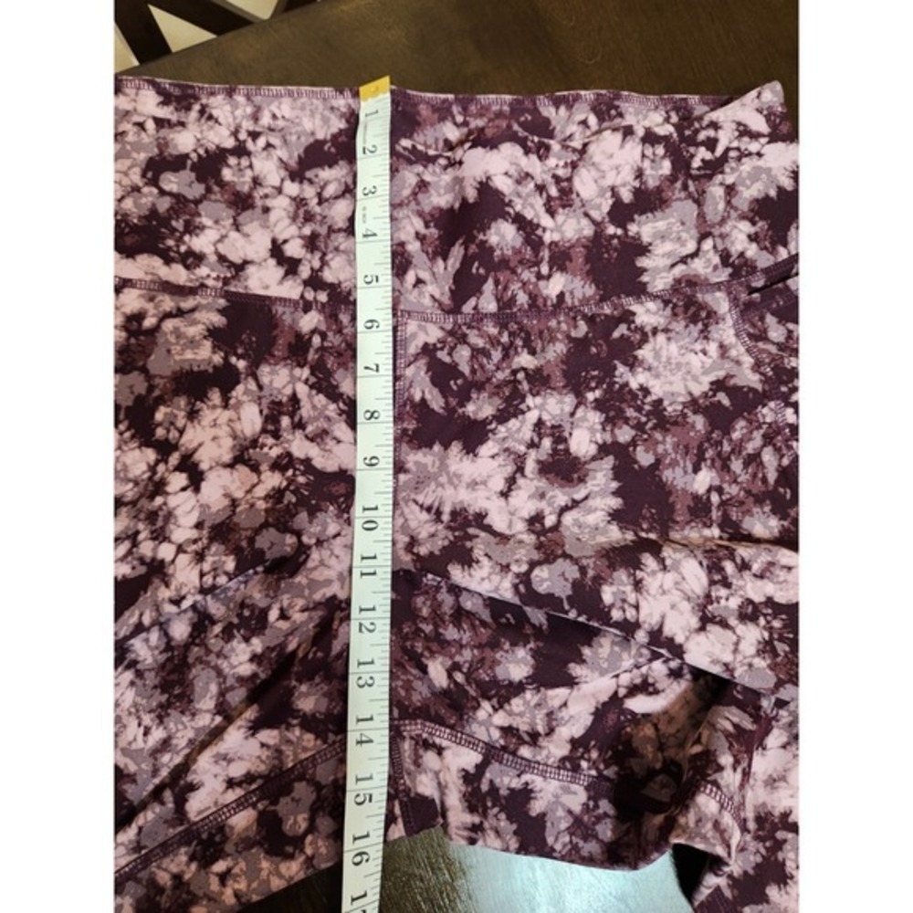 Livi Women's Purple Tie Dye Stretch High Rise Cropped Leggings Size 22/24 - Picture 6 of 7